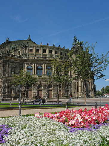 Semperoper mit Blumen Fotos