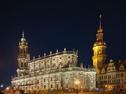 Fotos Schloss und Hofkirche nachts | Dresden