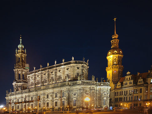 Fotos Schloss und Hofkirche nachts | Dresden