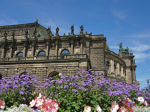 Semperoper mit Blumen Fotos