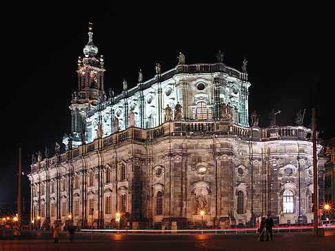 Foto Hofkirche bei Nacht - Dresden